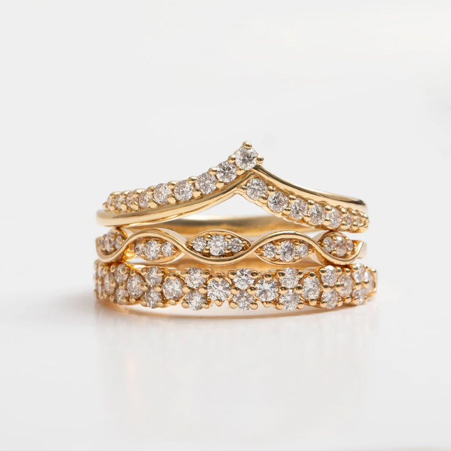 Curved- 0.25 CT Marquise Lab Grown Diamond Wedding Band