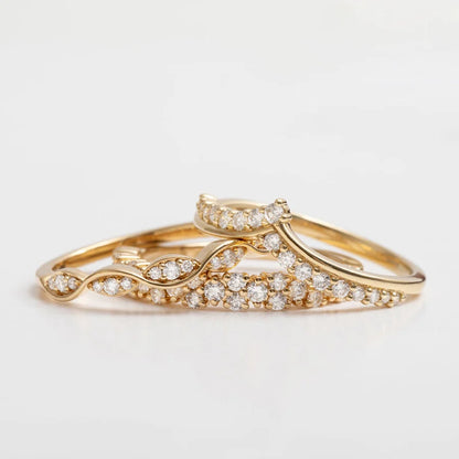 Curved- 0.25 CT Marquise Lab Grown Diamond Wedding Band
