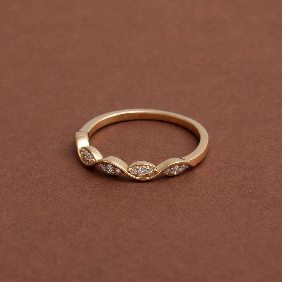 Curved- 0.25 CT Marquise Lab Grown Diamond Wedding Band