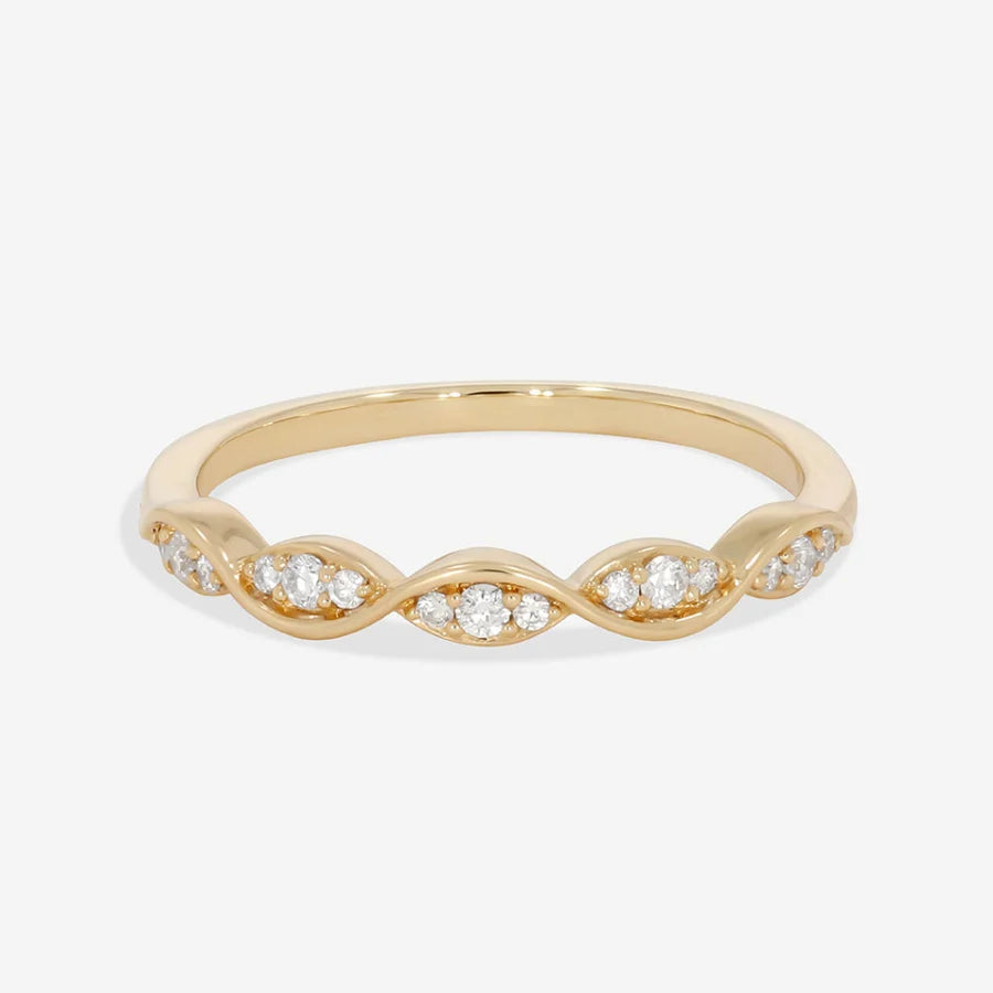Curved- 0.25 CT Marquise Lab Grown Diamond Wedding Band