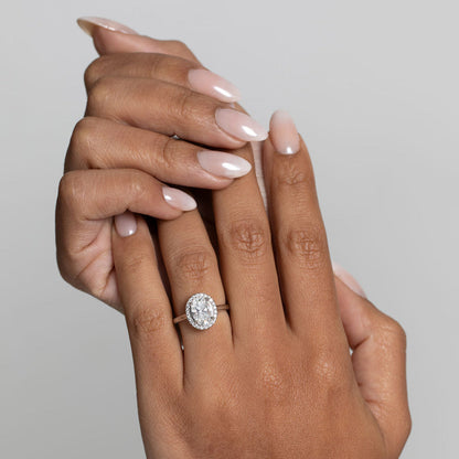 Halo-2.0 CT Oval Lab Grown Diamond Engagement Ring
