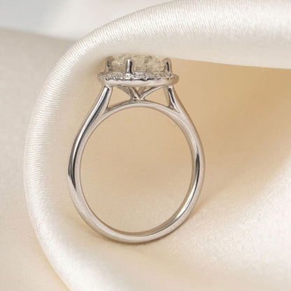Halo-2.0 CT Oval Lab Grown Diamond Engagement Ring