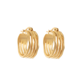 Load image into Gallery viewer, Layered Botanica Huggie Gold Earrings
