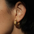 Load image into Gallery viewer, Layered Botanica Huggie Gold Earrings
