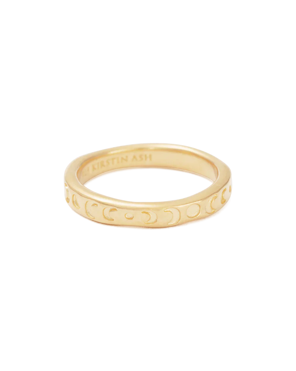 Celestial Gold Crescent Wedding Band