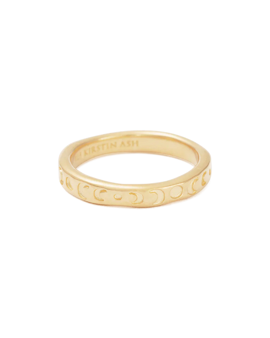 Celestial Gold Crescent Wedding Band