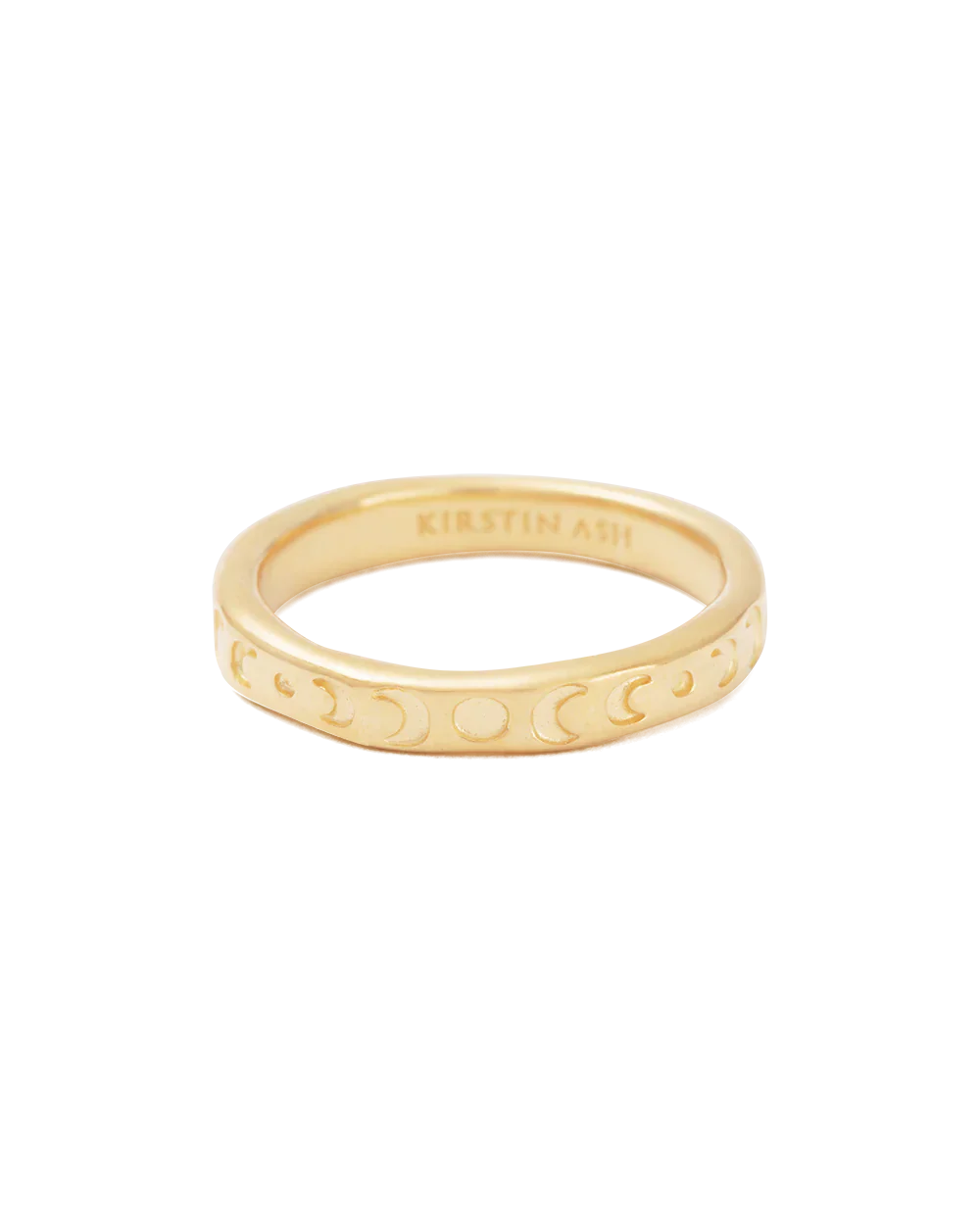 Celestial Gold Crescent Wedding Band