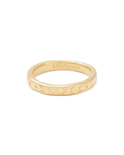 Celestial Gold Crescent Wedding Band 3