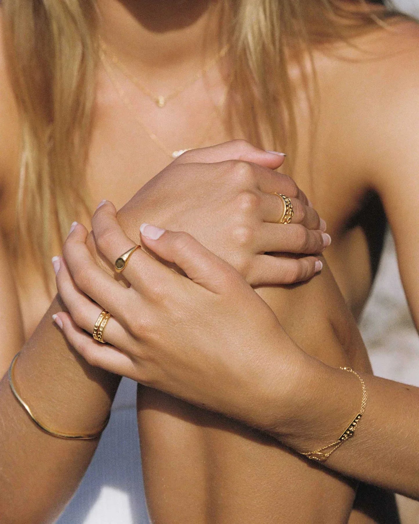 Celestial Gold Crescent Wedding Band 4