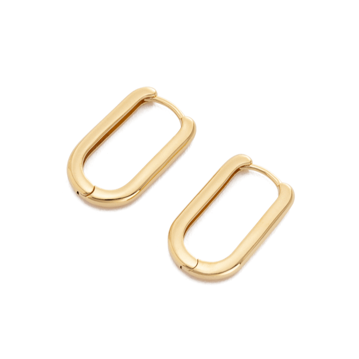 Golden Elegance Bar Hoop Earrings 2