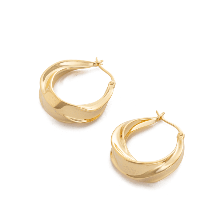 Golden Twist Hoop Earrings 3