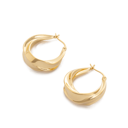 Golden Twist Hoop Earrings 3