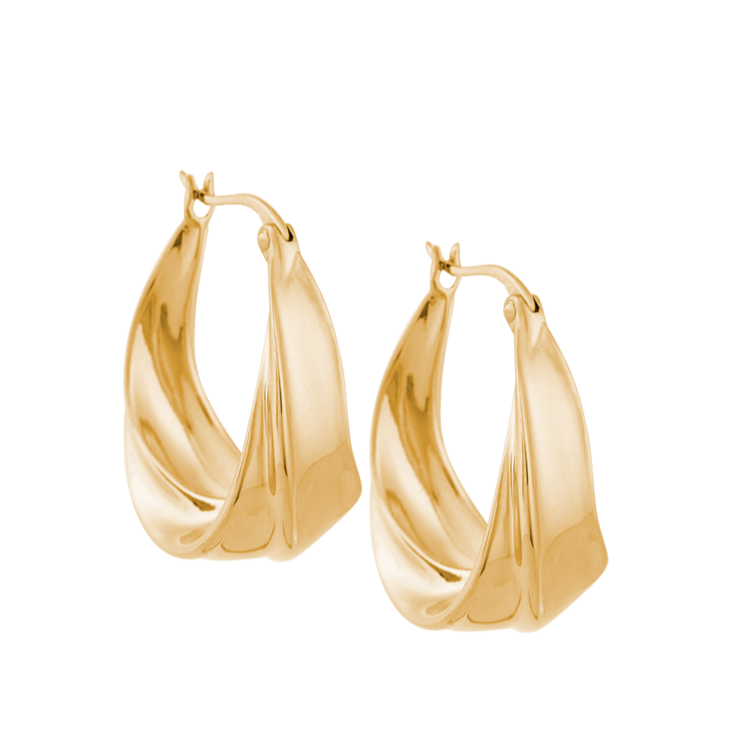 Golden Twist Hoop Earrings 1