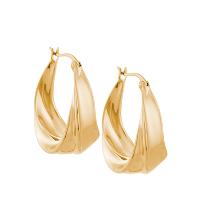 Golden Twist Hoop Earrings 1