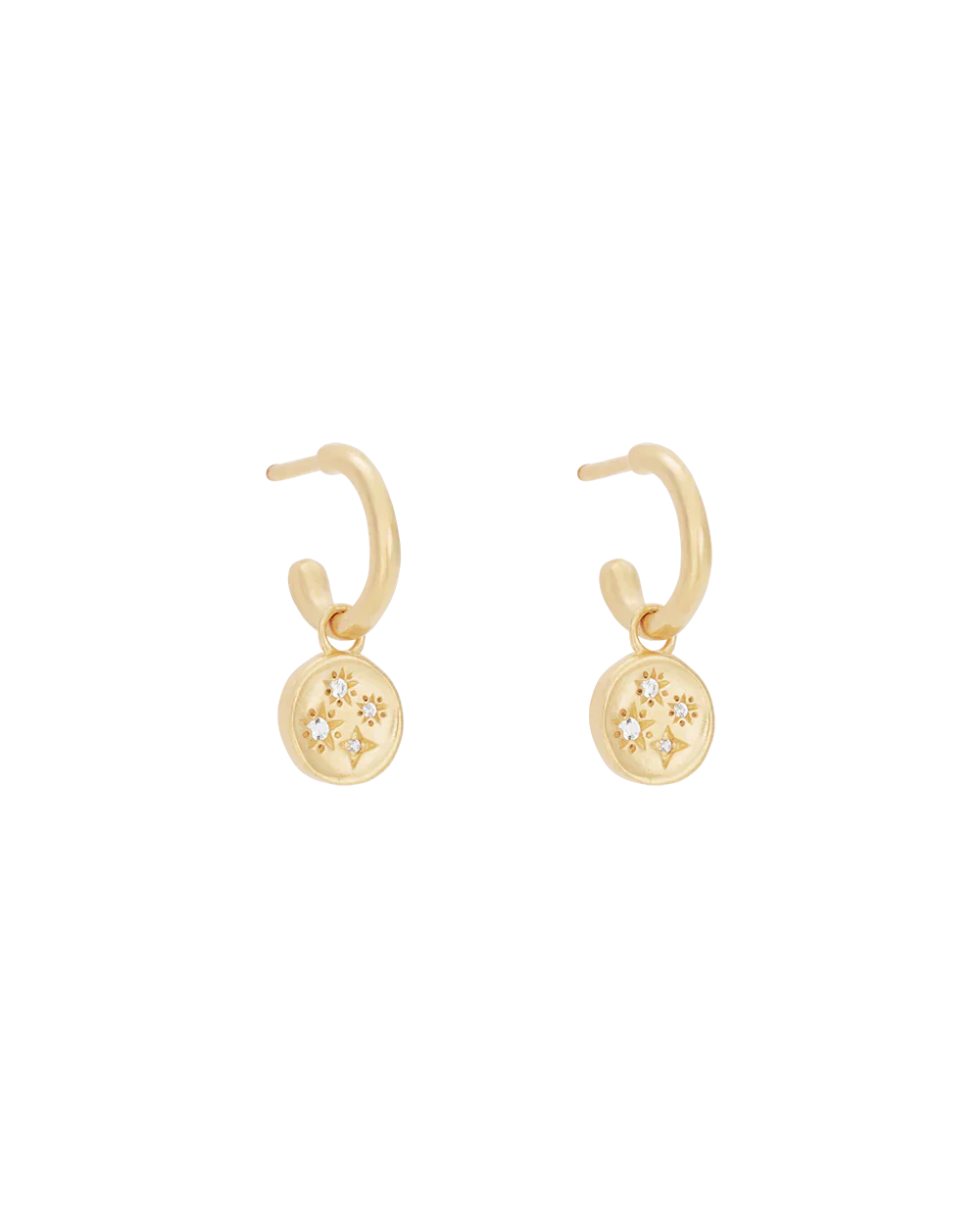 0.20 TCW Round Diamond Gold Hoop Earrings - Lilac Skies Collection