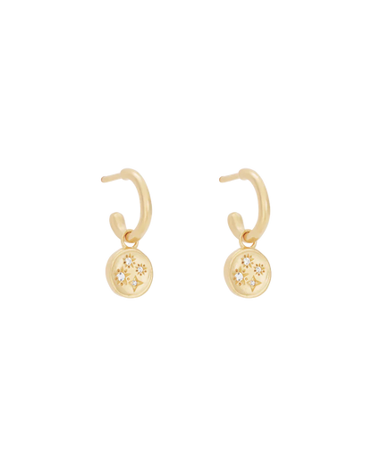 0.20 TCW Round Diamond Gold Hoop Earrings - Lilac Skies Collection 1