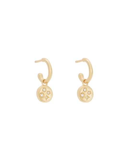 0.20 TCW Round Diamond Gold Hoop Earrings - Lilac Skies Collection