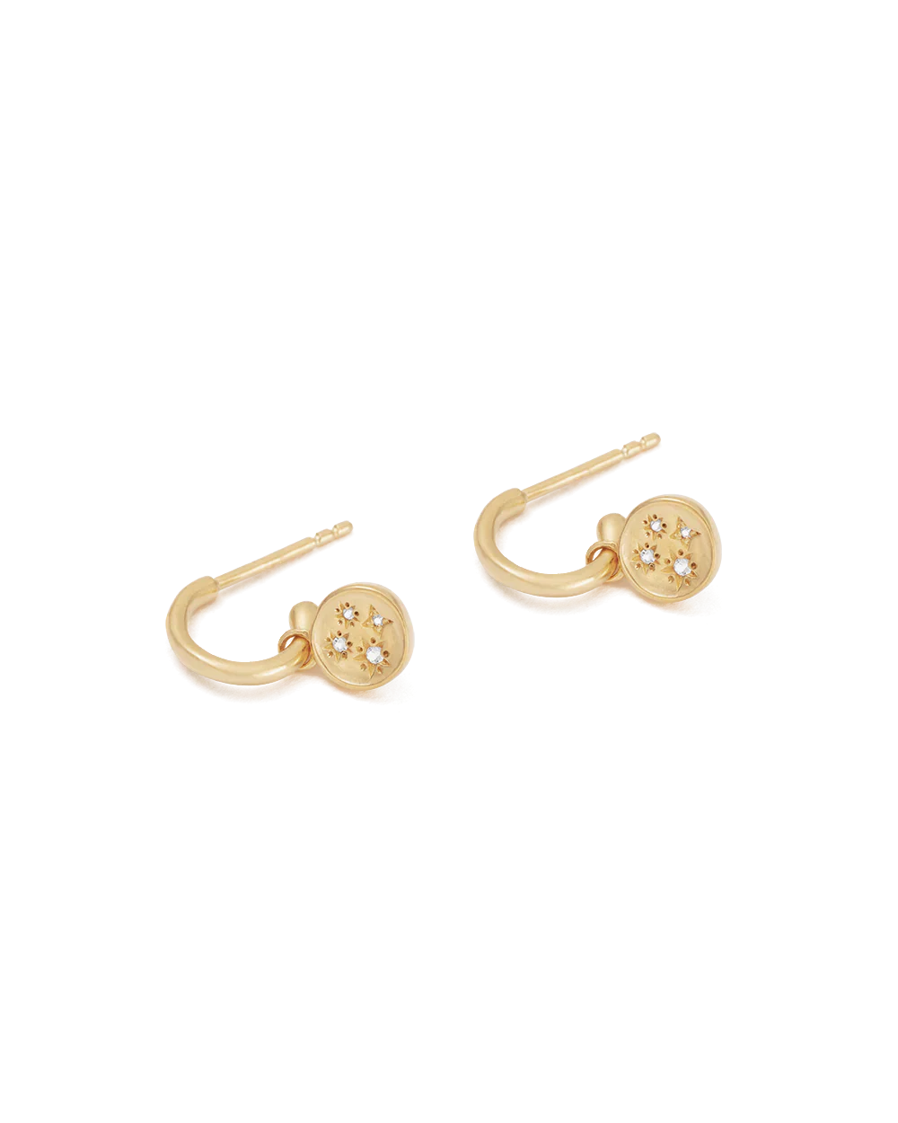 0.20 TCW Round Diamond Gold Hoop Earrings - Lilac Skies Collection