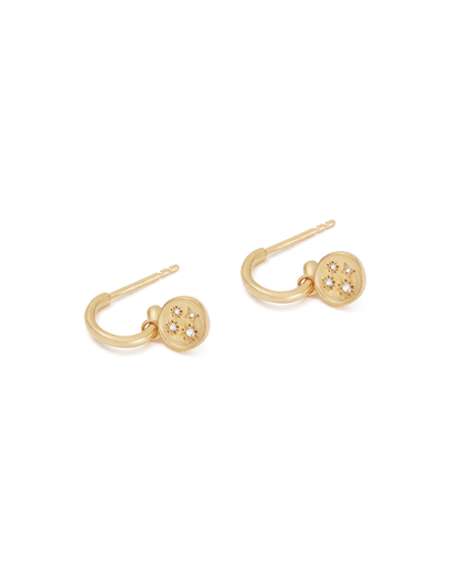 0.20 TCW Round Diamond Gold Hoop Earrings - Lilac Skies Collection 2