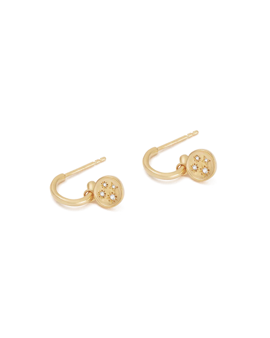 0.20 TCW Round Diamond Gold Hoop Earrings - Lilac Skies Collection