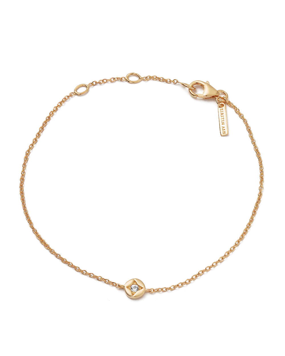 Radiant White Topaz & Lab-Grown Diamond Gold Chain Bracelet