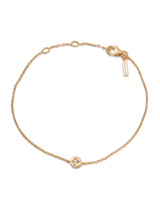 Radiant White Topaz & Lab-Grown Diamond Gold Chain Bracelet