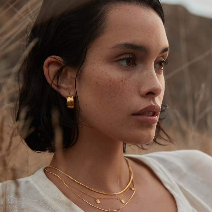 Golden Glow Bold Hoops Earrings 3
