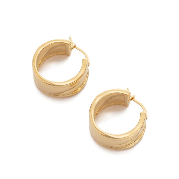 Golden Glow Bold Hoops Earrings 2