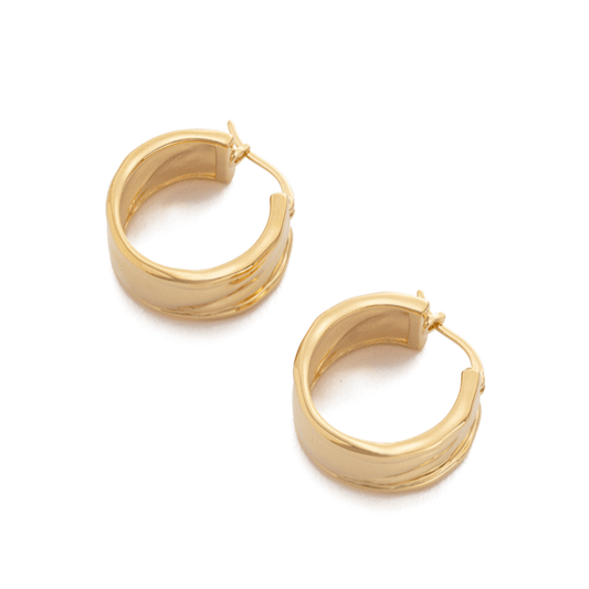 Golden Glow Bold Hoops Earrings