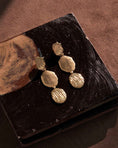 Load image into Gallery viewer, Golden Trio Textured Statement Earrings
