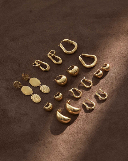 Elegant Gold Crescent Hoop Earrings 6