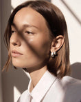 Load image into Gallery viewer, Stylish Sculpted Silver Medium Hoops
