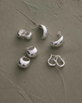 Load image into Gallery viewer, Stylish Sculpted Silver Medium Hoops
