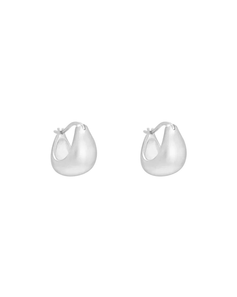 Elegant Sculpted Silver Hoops 3