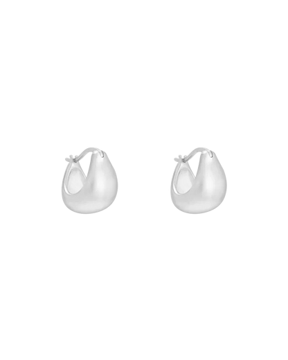 Elegant Sculpted Silver Hoops 3