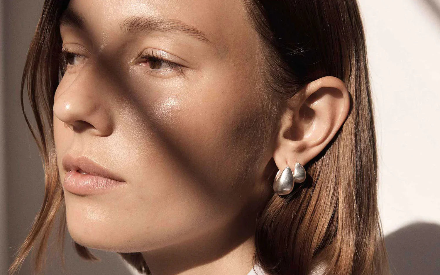 Elegant Sculpted Silver Hoops 6