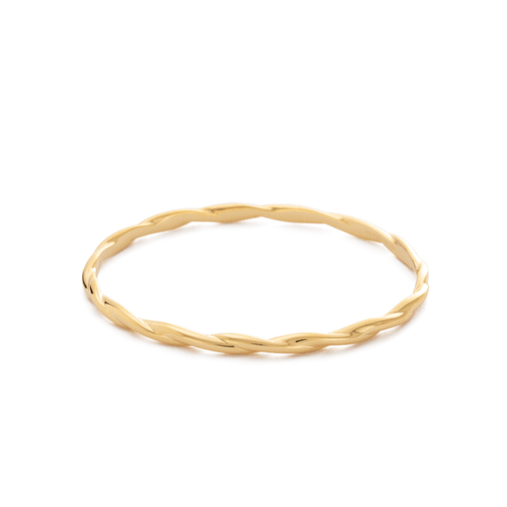 Elegant Wave Textured Gold Bangle Bracelet