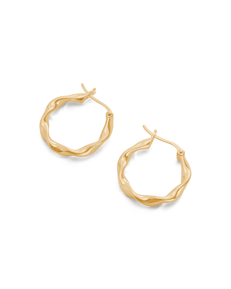 Golden Wave Elegance Hoop Earrings 3