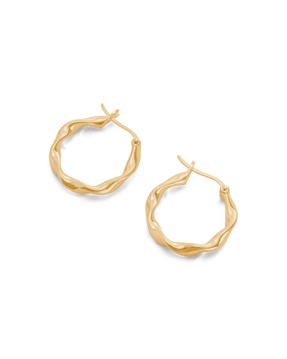 Golden Wave Elegance Hoop Earrings 3