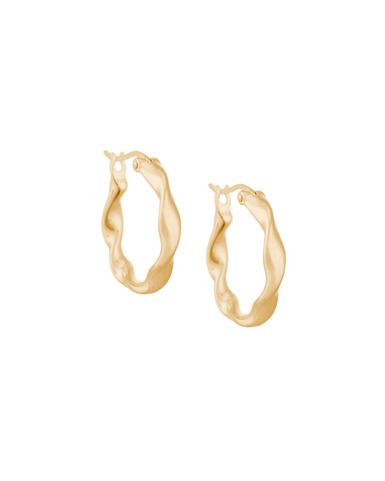 Golden Wave Elegance Hoop Earrings