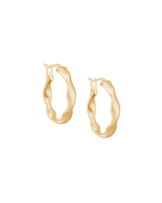 Golden Wave Elegance Hoop Earrings