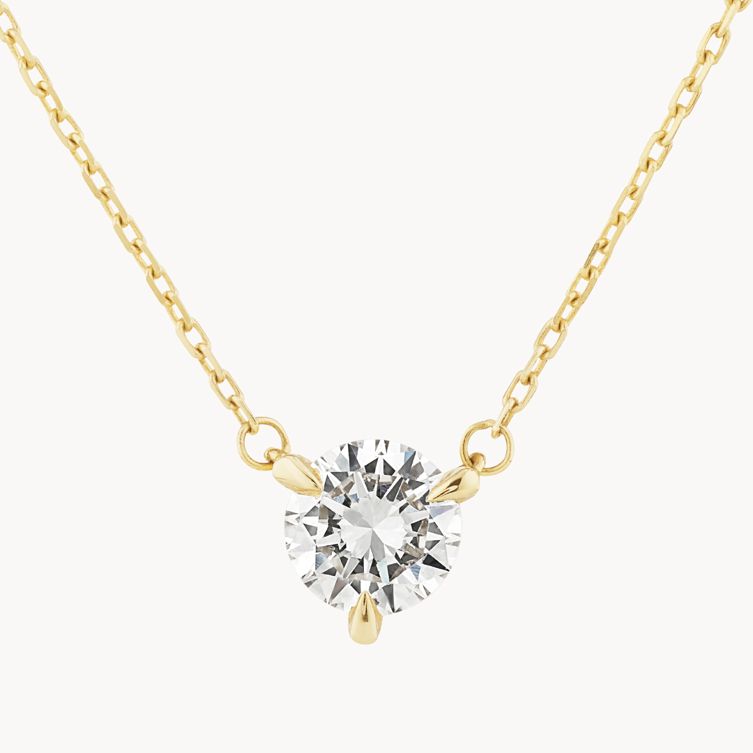 Radiant 0.50 CT Round Lab-Grown Diamond Solitaire Necklace in Gold 1