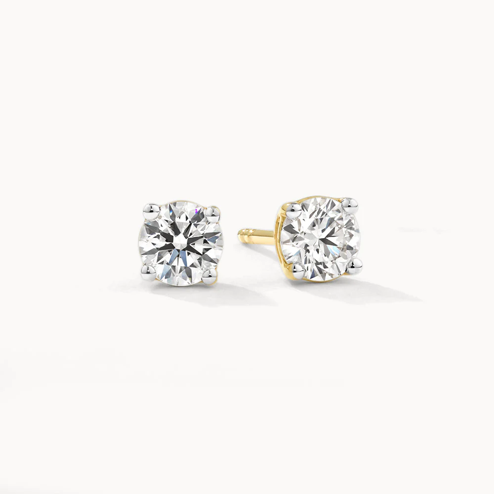 0.50 TCW Round Lab Grown Diamond Solitaire Stud Earrings