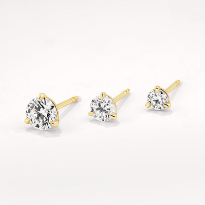0.75 CT Round Lab Grown Diamond Solitaire Stud Earrings in Gold 8