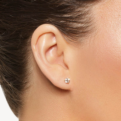 0.75 CT Round Lab Grown Diamond Solitaire Stud Earrings in Gold 2