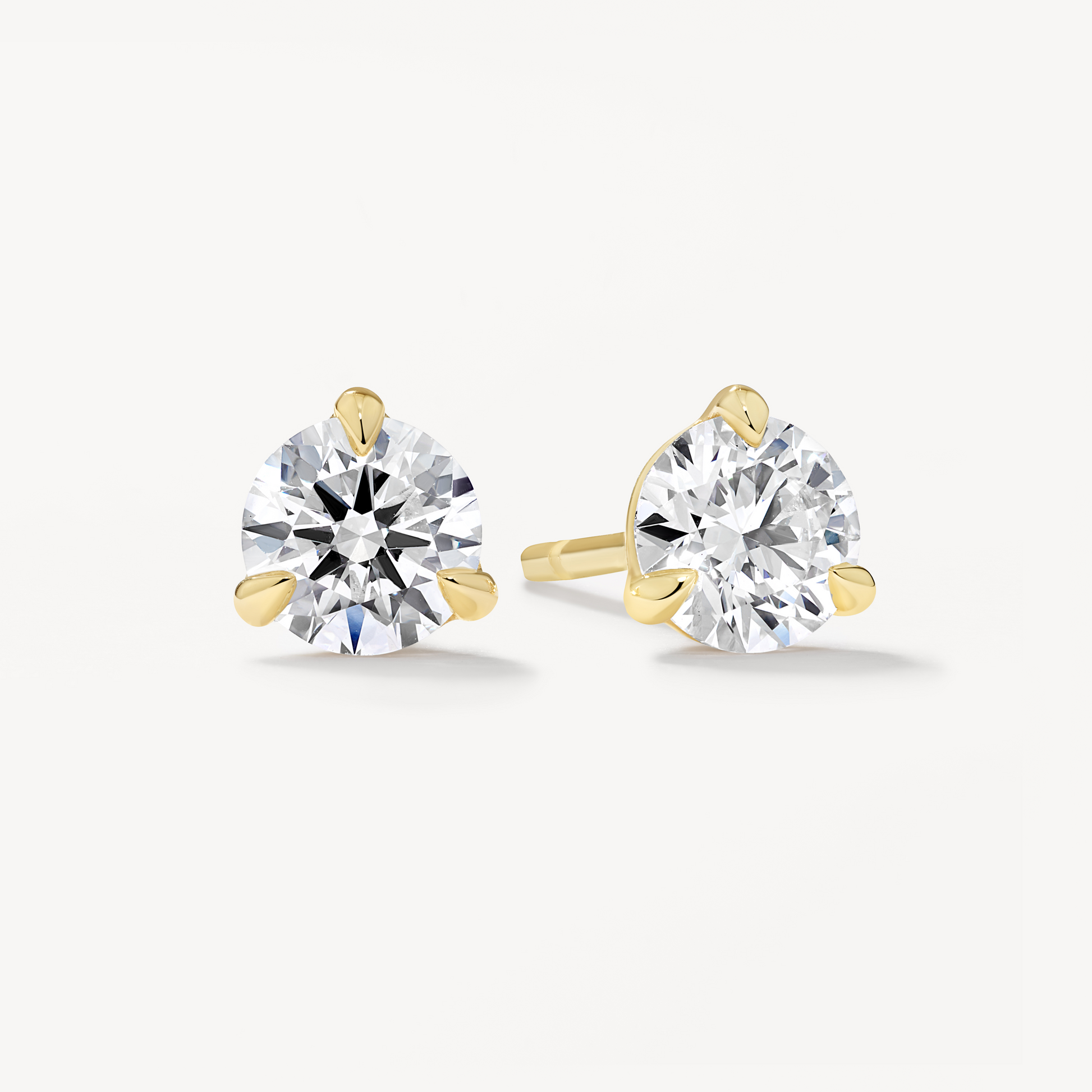 0.75 CT Round Lab Grown Diamond Solitaire Stud Earrings in Gold 1