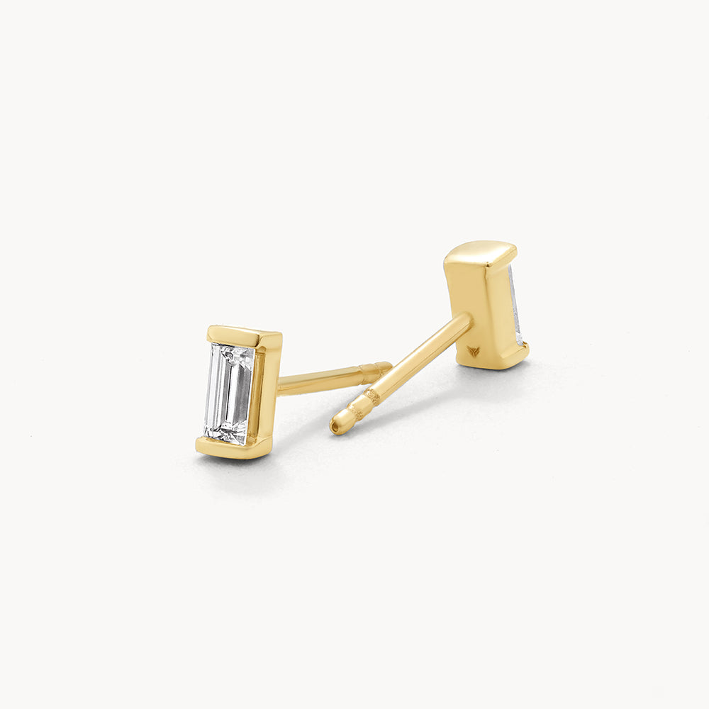 Elegant 0.22 TCW Baguette Lab-Grown Diamond Stud Earrings 3