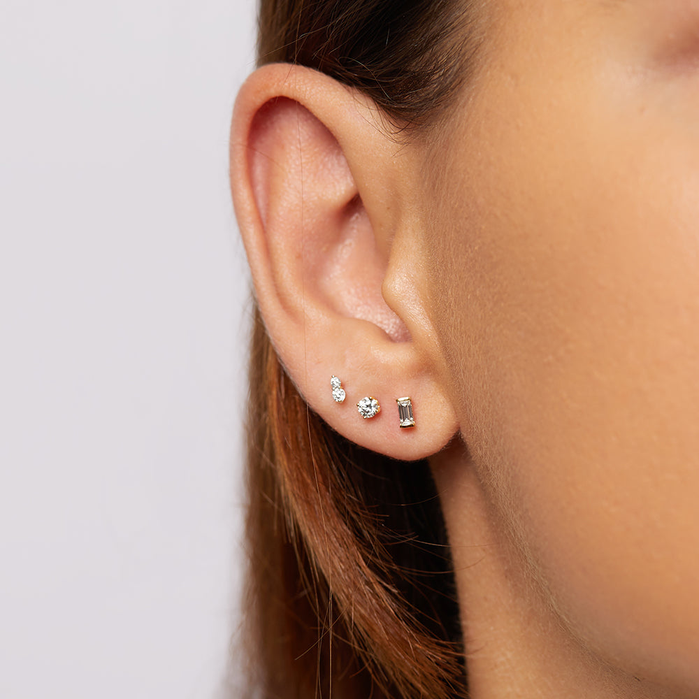 Elegant 0.22 TCW Baguette Lab-Grown Diamond Stud Earrings 2