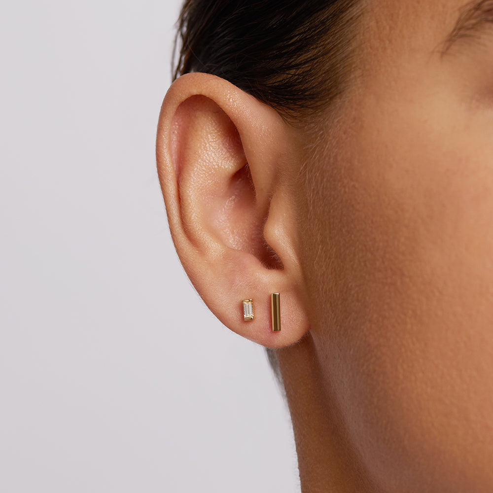 Elegant 0.22 TCW Baguette Lab-Grown Diamond Stud Earrings 8