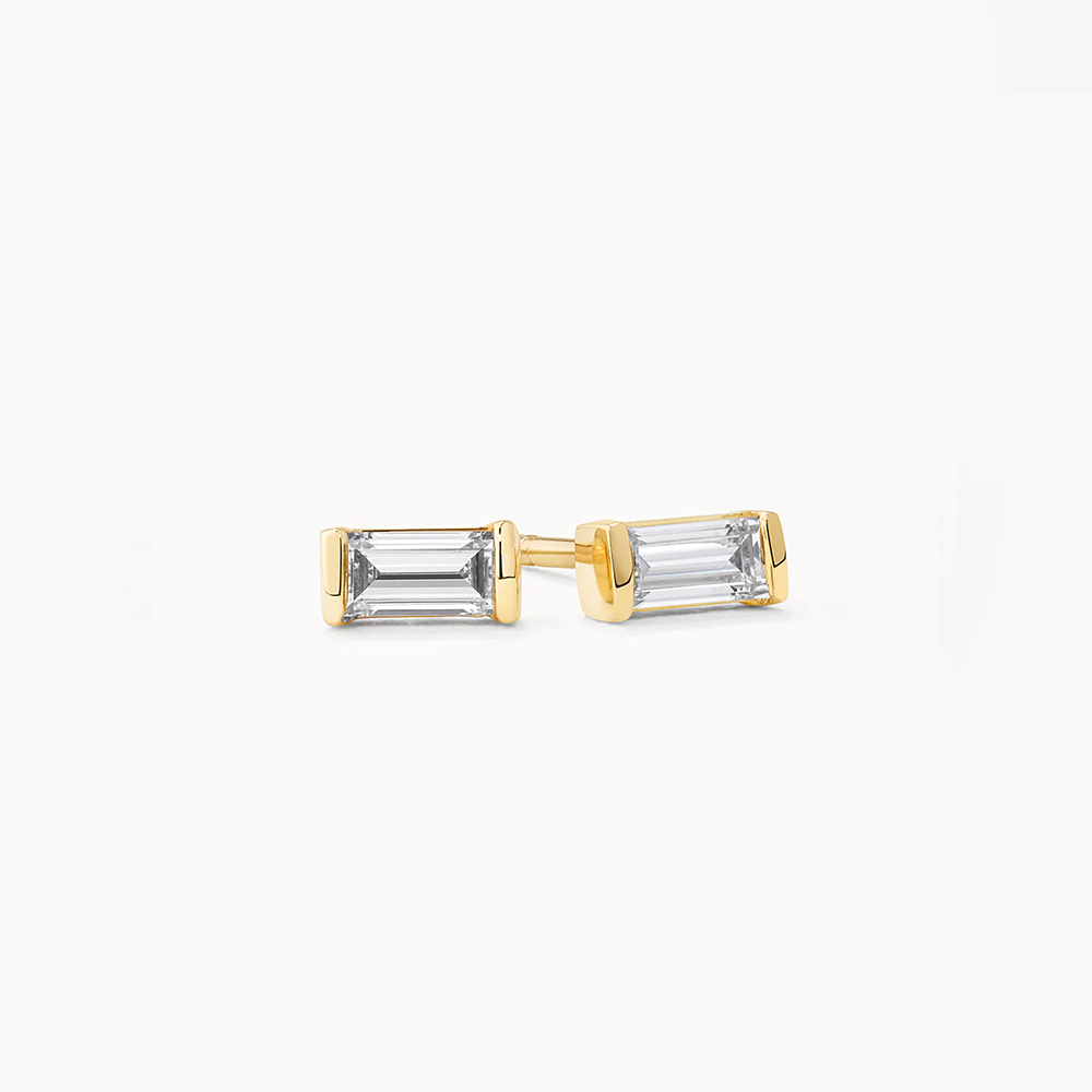 Elegant 0.22 TCW Baguette Lab-Grown Diamond Stud Earrings 1